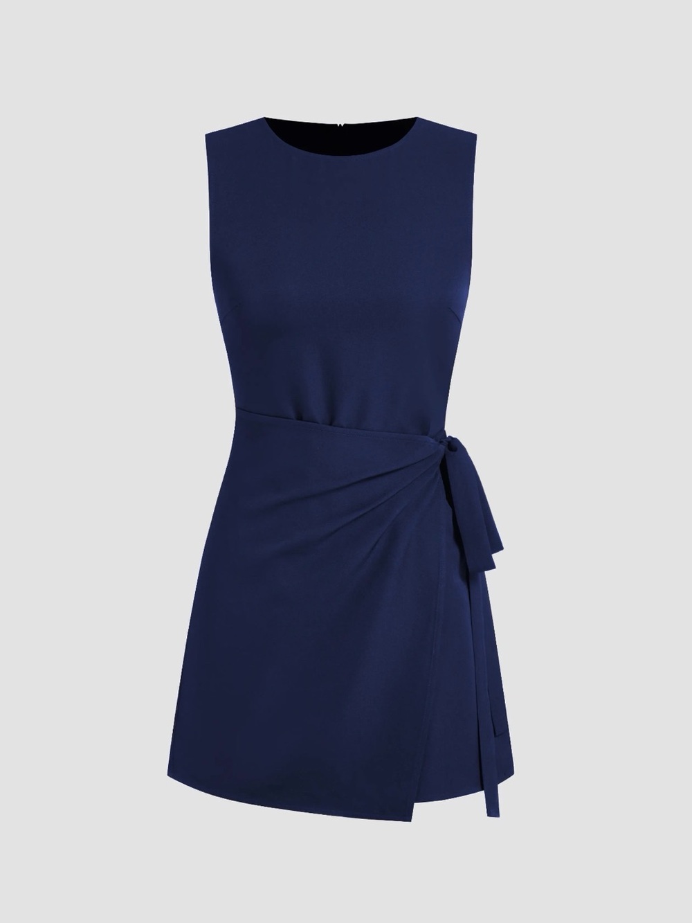 Cider Navy Tie-Sash Mini Dress